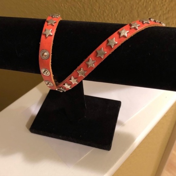 100% Leather Wrap Bracelet Sterling Silver Stars - Picture 5 of 10